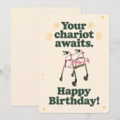 Invitation Votre Chariot Attend Amusant Devenir Plus Annivers (Devant / Derrière)