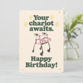 Invitation Votre Chariot Attend Amusant Devenir Plus Annivers (Debout devant)