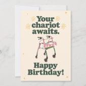 Invitation Votre Chariot Attend Amusant Devenir Plus Annivers (Devant)