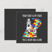 Invitation Votre Combat Est Mon Combat Ruban Puzzle Maman Aut (Devant / Derrière)