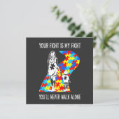 Invitation Votre Combat Est Mon Combat Ruban Puzzle Maman Aut (Debout devant)