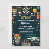 Invitation Votre jeu d'échecs Roi et Reine Nuit 13e anniversa (Devant)