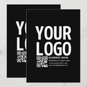 Invitation Votre logo avec code QR et texte modifiables (Devant / Derrière)