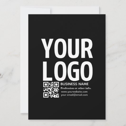 Invitation Votre logo avec code QR et texte modifiables (Devant)
