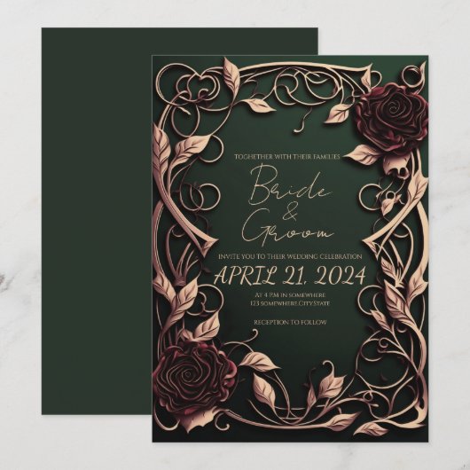 Invitation Votre Mariage se démarque par son style gothique (Devant / Derrière)