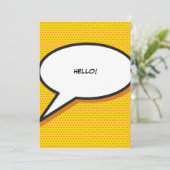 Invitation Votre message bulle de discours Fun Retro bande de (Debout devant)