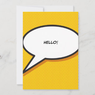 Invitation Votre message bulle de discours Fun Retro bande de