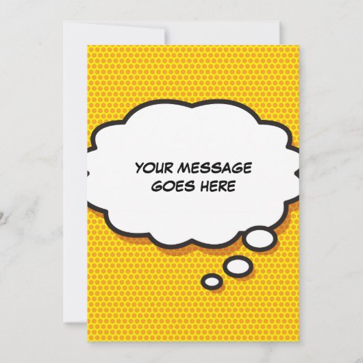 Invitation Votre message Pensé Bubble Fun Retro Comic Book (Devant)