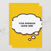 Invitation Votre message Pensé Bubble Fun Retro Comic Book (Devant / Derrière)