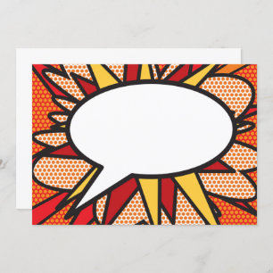 Invitation Votre message Voix Bubble Amusant Retro Comique Li