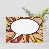 Invitation Votre message Voix Bubble Amusant Retro Comique Li (Debout devant)