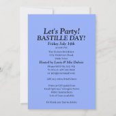 Invitation Votre Nom, Fête du 14 juillet Bastille Day Party (Dos)
