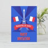 Invitation Votre Nom, Fête du 14 juillet Bastille française (Debout devant)