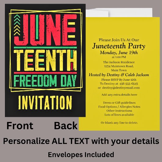 Invitation Votre nom JunetDix Freedom Celebrations Party