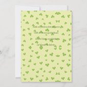 Invitation Votre nom Message Jour de la Saint Patrick Shamroc (Dos)
