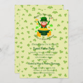 Invitation Votre nom Message Jour de la Saint Patrick Shamroc (Devant / Derrière)