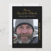 Invitation Votre Photo 30e Anniversaire Noir Et Or (Devant)