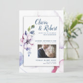 Invitation Votre photo Aquarelle Apple Blossements (Debout devant)