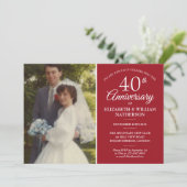 Invitation Votre photo de mariage 40e anniversaire de mariage (Debout devant)