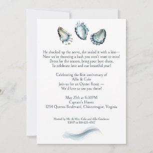 Invitation Votre photo Elegant Roast Oyster 1er Anniversaire