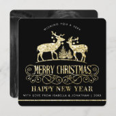 Invitation Votre photo | Étiquettes de rennes de Parties scin (Devant / Derrière)