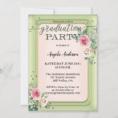 Invitation Votre Photo Girly Rose Script Graduation Invitatio (Devant)