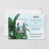 Invitation Votre photo Palm Tree Beach Mariage RSVP (Devant)