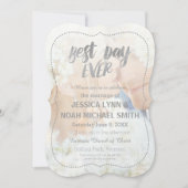 Invitation Votre Photo Romantique Meilleur Jour Jamais Des Fr (Devant)