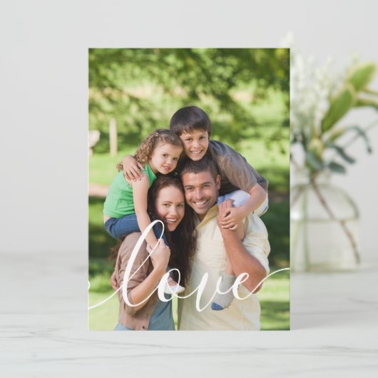 Invitation Votre photo script amour (Debout devant)