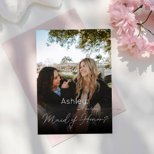 Invitation Votre photo Serez-vous ma servante d'honneur ? Bla