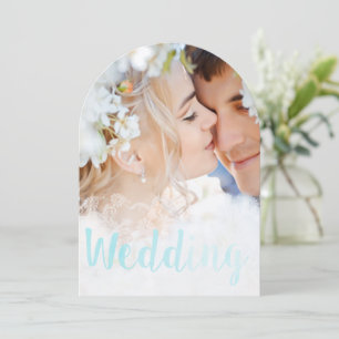 Invitation Votre photo Vintage Damask Watercolor Mariage