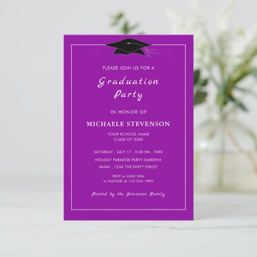 Invitation Votre propre design Couleurs Polices Graduation In (Debout devant)