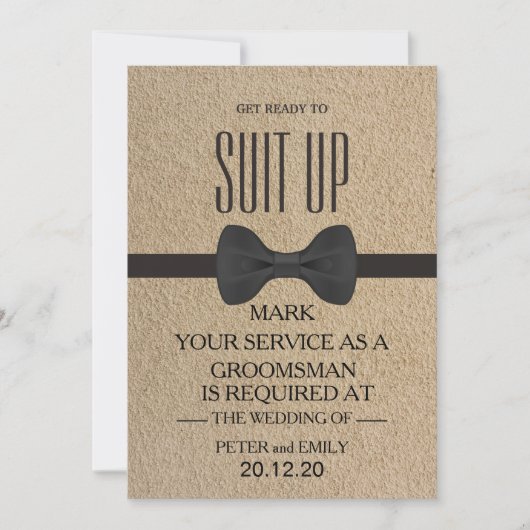 Invitation Votre service comme Groomsman (Devant)