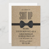 Invitation Votre service comme Groomsman (Devant / Derrière)