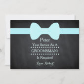 Invitation Votre service comme Groomsman Black Chalkboard Bow (Devant)