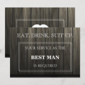 Invitation Votre Service Comme Le Meilleur Homme Est Requis B (Devant / Derrière)