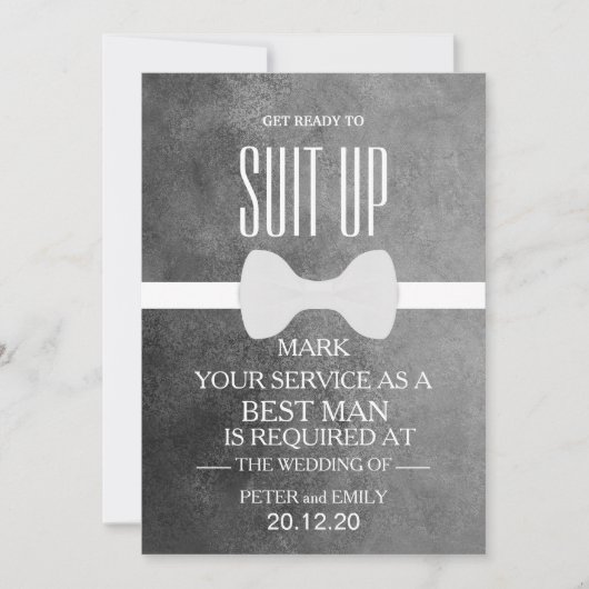 Invitation Votre service comme meilleur homme (Devant)