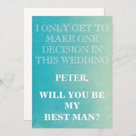 Invitation Votre service en tant que demande Best Man (Devant / Derrière)