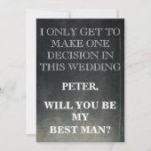 Invitation Votre service en tant que demande Best Man (Devant)