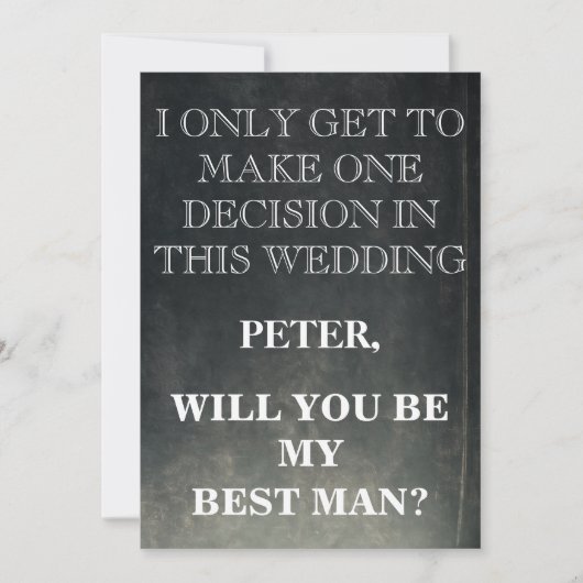 Invitation Votre service en tant que demande Best Man (Devant)