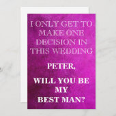 Invitation Votre service en tant que demande Best Man (Devant / Derrière)
