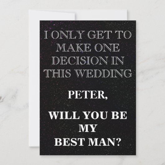 Invitation Votre service en tant que demande Best Man (Devant)