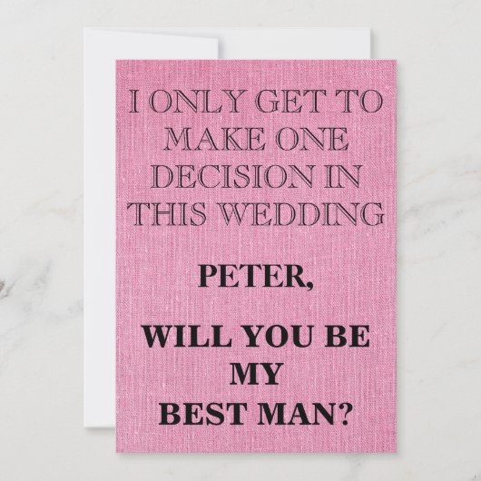 Invitation Votre service en tant que demande Best Man (Devant)