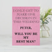 Invitation Votre service en tant que demande Best Man (Debout devant)