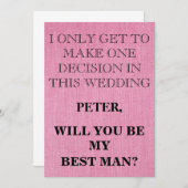 Invitation Votre service en tant que demande Best Man (Devant / Derrière)