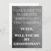 Invitation Votre service en tant que demande de Groomsman (Devant / Derrière)