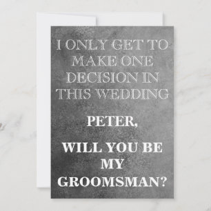 Invitation Votre service en tant que demande de Groomsman