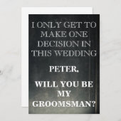 Invitation Votre service en tant que demande de Groomsman (Devant / Derrière)