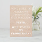 Invitation Votre service en tant que demande de Groomsman (Debout devant)