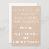 Invitation Votre service en tant que demande de Groomsman (Devant / Derrière)